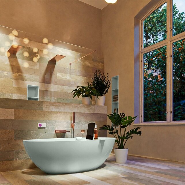 Vrijstaand bad Float Greey / Greey 170x80cm Solid Surface Vrijstaand bad Float Greey / Greey 170x80cm Solid Surface