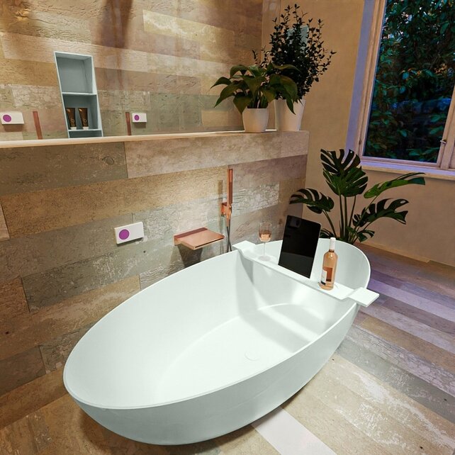 Vrijstaand bad Float Greey / Greey 170x80cm Solid Surface Vrijstaand bad Float Greey / Greey 170x80cm Solid Surface