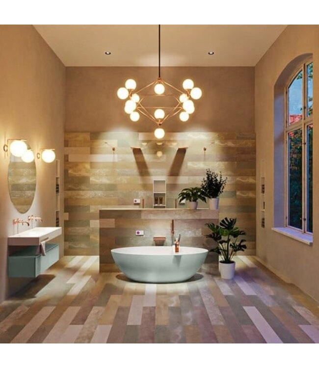 MONDIAZ Vrijstaand bad Float Greey / Talc 170x80cm Solid Surface