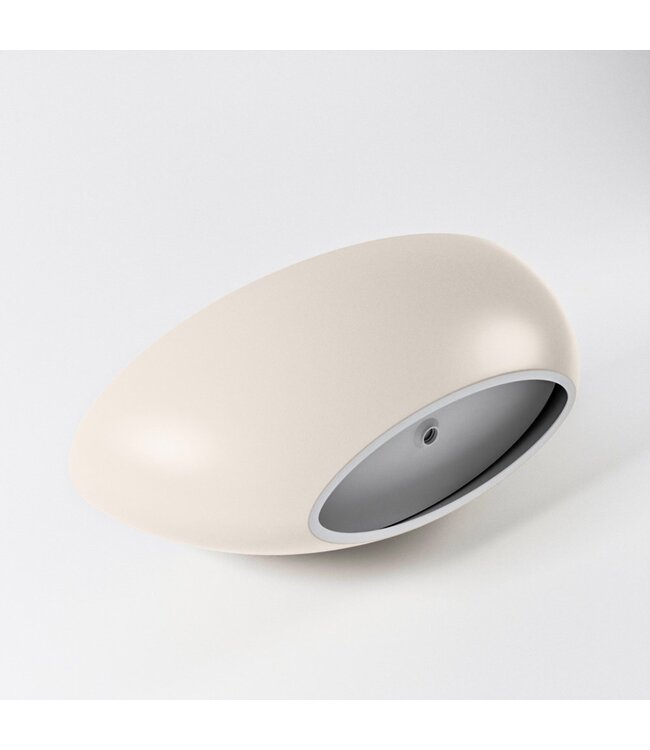 MONDIAZ Vrijstaand bad Float Linen / Talc 170x80cm Solid Surface