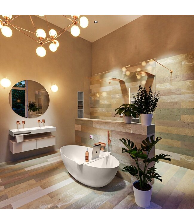Vrijstaand bad Float Linen / Linen 170x80cm Solid Surface