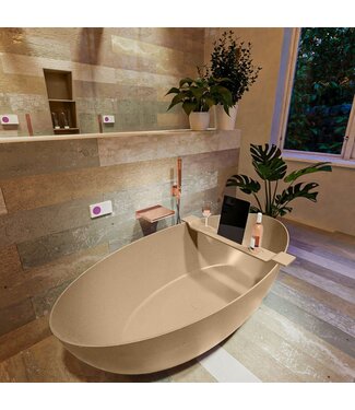 MONDIAZ Vrijstaand bad Float Oro / Oro 170x80cm Solid Surface