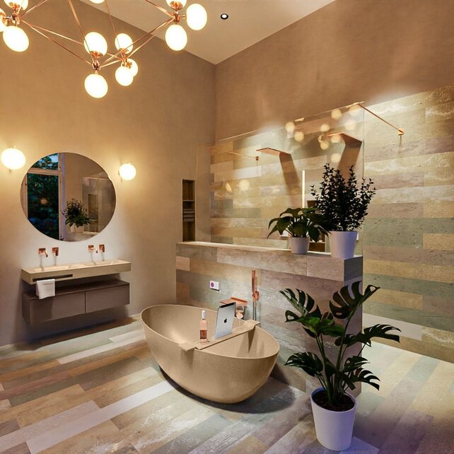 Vrijstaand bad Float Oro / Oro 170x80cm Solid Surface Vrijstaand bad Float Oro / Oro 170x80cm Solid Surface