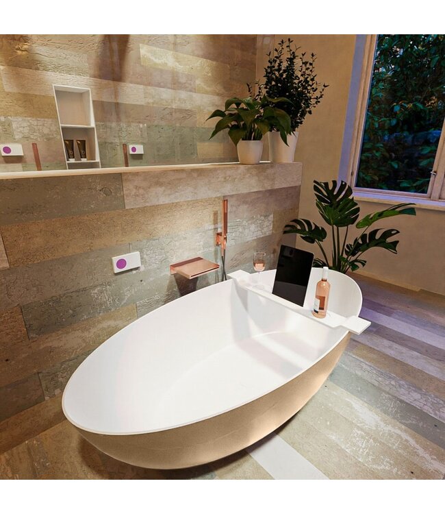 MONDIAZ Vrijstaand bad Float Oro / Talc 170x80cm Solid Surface