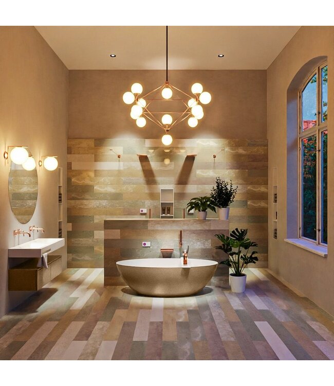 MONDIAZ Vrijstaand bad Float Oro / Talc 170x80cm Solid Surface