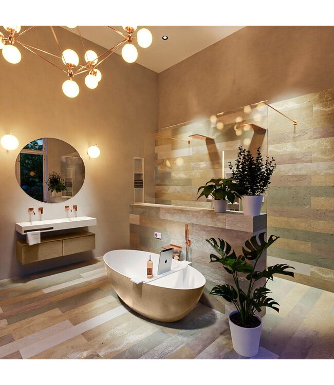 Vrijstaand bad Float Oro / Talc 170x80cm Solid Surface