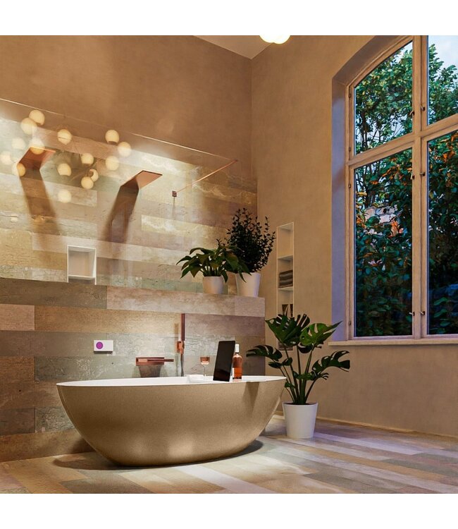 MONDIAZ Vrijstaand bad Float Oro / Talc 170x80cm Solid Surface
