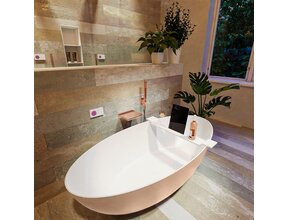 Vrijstaand bad Float Rosee / Talc 170x80cm Solid Surface