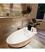 MONDIAZ Vrijstaand bad Float Rosee / Talc 170x80cm Solid Surface