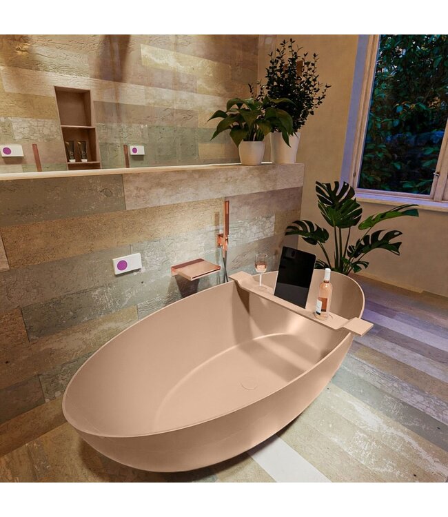 MONDIAZ Vrijstaand bad Float Rosee / Rosee 170x80cm Solid Surface