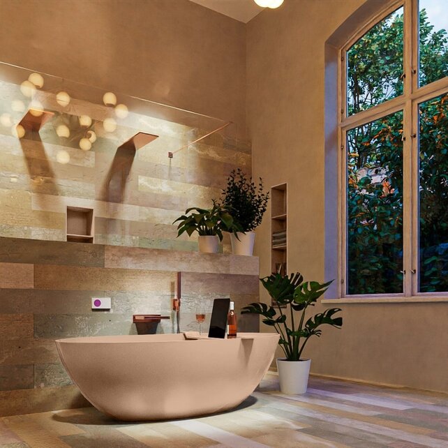 Vrijstaand bad Float Rosee / Rosee 170x80cm Solid Surface Vrijstaand bad Float Rosee / Rosee 170x80cm Solid Surface