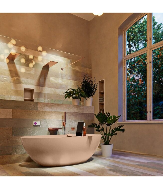 MONDIAZ Vrijstaand bad Float Rosee / Rosee 170x80cm Solid Surface