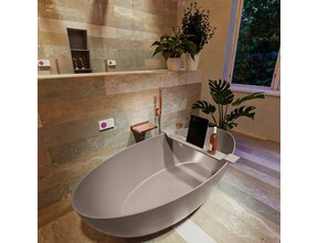 Vrijstaand bad Float Smoke / Smoke 170x80cm Solid Surface