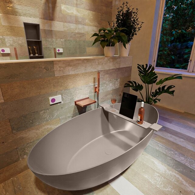 Vrijstaand bad Float Smoke / Smoke 170x80cm Solid Surface Vrijstaand bad Float Smoke / Smoke 170x80cm Solid Surface