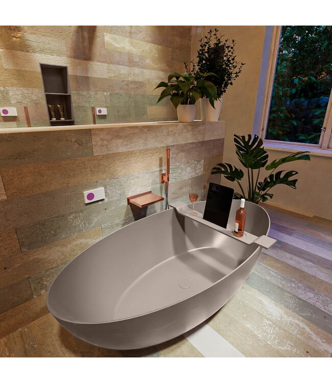 Vrijstaand bad Float Smoke / Smoke 170x80cm Solid Surface