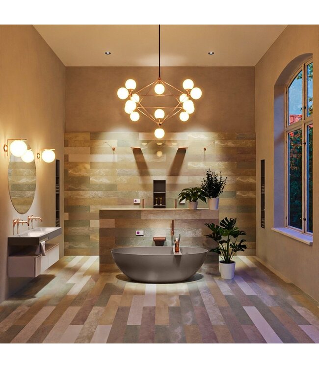 MONDIAZ Vrijstaand bad Float Smoke / Smoke 170x80cm Solid Surface