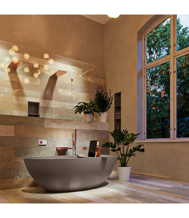 Vrijstaand bad Float Smoke / Smoke 170x80cm Solid Surface