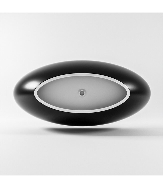 MONDIAZ Vrijstaand bad Float Zwart Urban / Talc 170x80cm Solid Surface