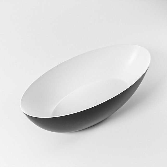 Vrijstaand bad Float Zwart Urban / Talc 170x80cm Solid Surface Vrijstaand bad Float Zwart Urban / Talc 170x80cm Solid Surface