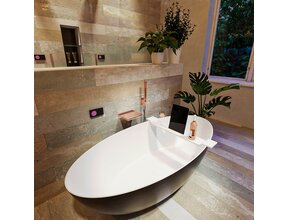 Vrijstaand bad Float Zwart Urban / Talc 170x80cm Solid Surface