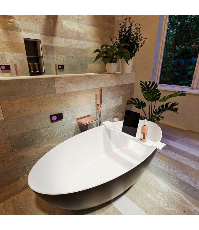 Vrijstaand bad Float Zwart Urban / Talc 170x80cm Solid Surface
