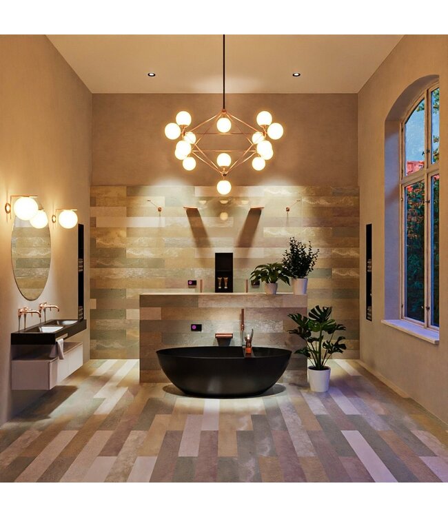 MONDIAZ Vrijstaand bad Float Zwart Urban / Urban 170x80cm Solid Surface