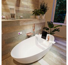 Vrijstaand bad Float Mat Wit - Talc 170x80cm Solid Surface