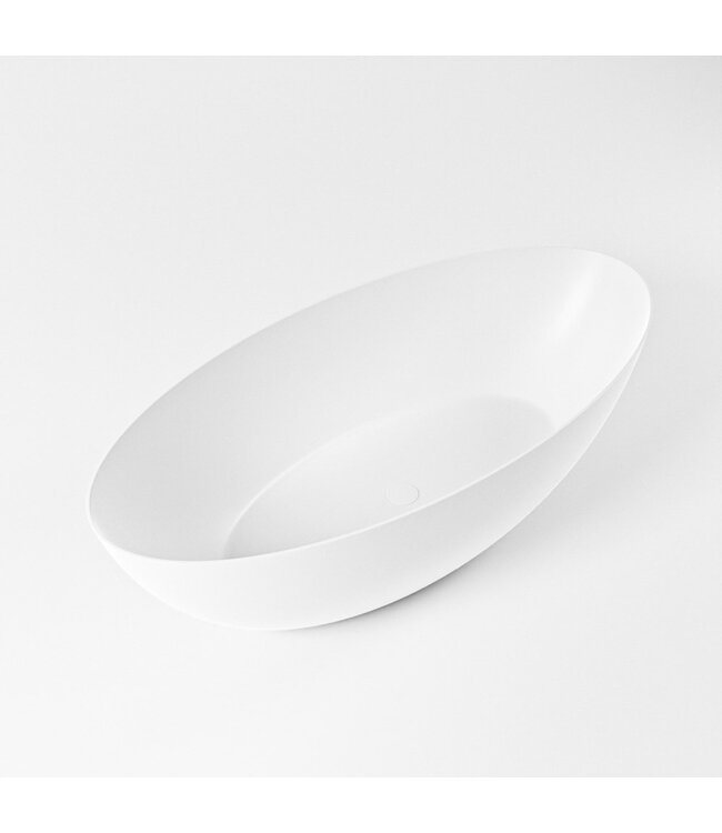 MONDIAZ Vrijstaand bad Float Mat Wit - Talc 170x80cm Solid Surface