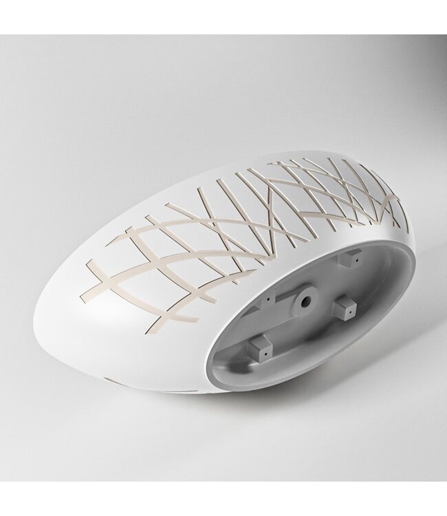 MONDIAZ Vrijstaand bad Ovaal Holm Design Linen / Talc 180x85x52cm Solid Surface