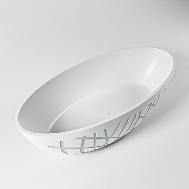 Vrijstaand bad Ovaal Holm Design Greey / Talc 180x85x52cm Solid Surface Vrijstaand bad Ovaal Holm Design Greey / Talc 180x85x52cm Solid Surface