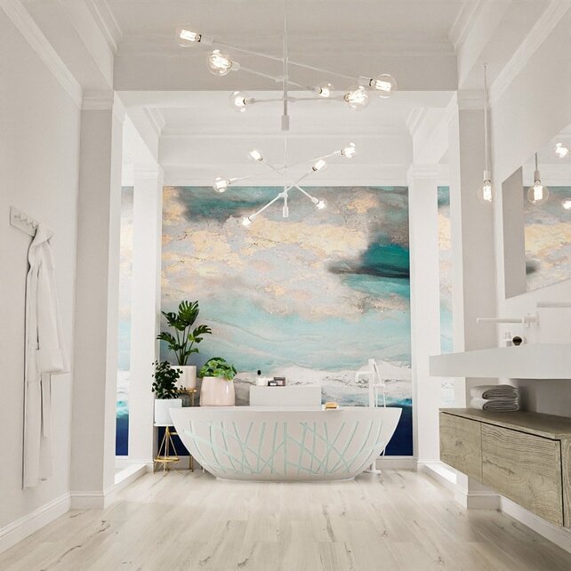 Vrijstaand bad Ovaal Holm Design Greey / Talc 180x85x52cm Solid Surface Vrijstaand bad Ovaal Holm Design Greey / Talc 180x85x52cm Solid Surface