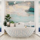 Vrijstaand bad Ovaal Holm Design Clay / Talc 180x85x52cm Solid Surface