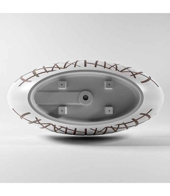 MONDIAZ Vrijstaand bad Ovaal Holm Design Smoke / Talc 180x85x52cm Solid Surface