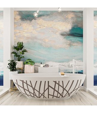 MONDIAZ Vrijstaand bad Ovaal Holm Design Smoke / Talc 180x85x52cm Solid Surface