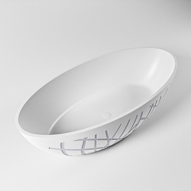 Vrijstaand bad Ovaal Holm Design Cale  / Talc 180x85x52cm Solid Surface Vrijstaand bad Ovaal Holm Design Cale  / Talc 180x85x52cm Solid Surface