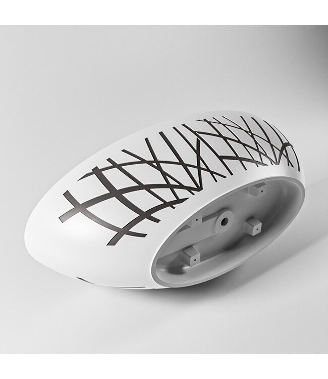 MONDIAZ Vrijstaand bad Ovaal Holm Design Dark Grey / Talc 180x85x52cm Solid Surface