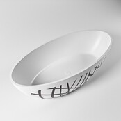 Vrijstaand bad Ovaal Holm Design Dark Grey / Talc 180x85x52cm Solid Surface Vrijstaand bad Ovaal Holm Design Dark Grey / Talc 180x85x52cm Solid Surface