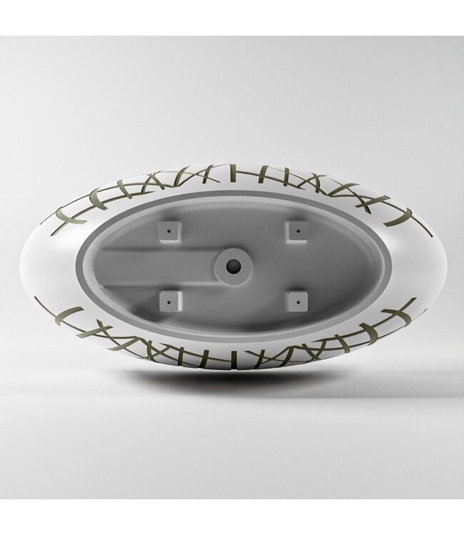 MONDIAZ Vrijstaand bad Ovaal Holm Design Army / Talc 180x85x52cm Solid Surface