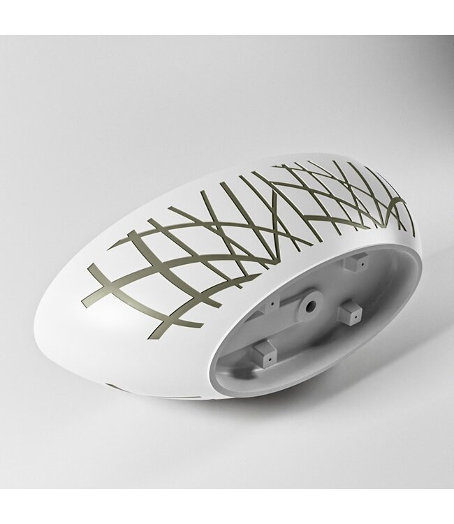 MONDIAZ Vrijstaand bad Ovaal Holm Design Army / Talc 180x85x52cm Solid Surface