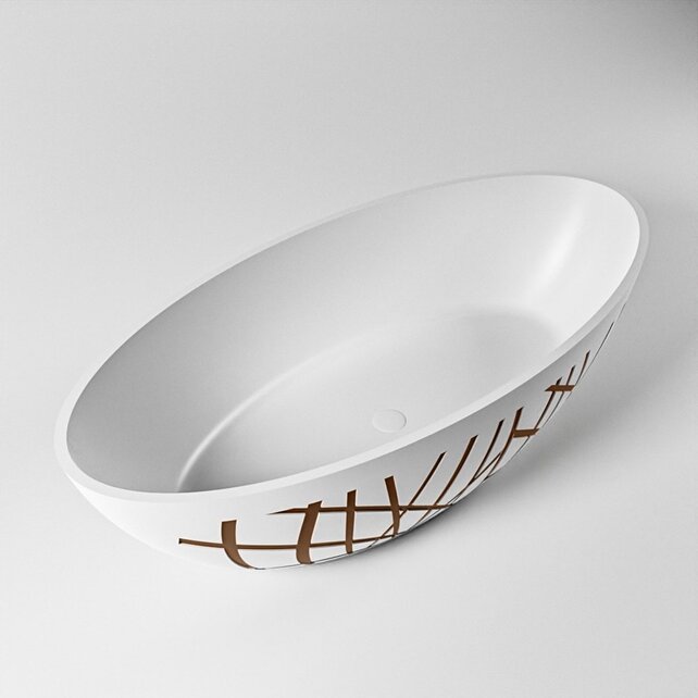 Vrijstaand bad Ovaal Holm Design Rust / Talc 180x85x52cm Solid Surface Vrijstaand bad Ovaal Holm Design Rust / Talc 180x85x52cm Solid Surface