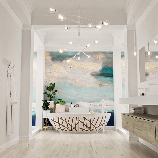 Vrijstaand bad Ovaal Holm Design Rust / Talc 180x85x52cm Solid Surface Vrijstaand bad Ovaal Holm Design Rust / Talc 180x85x52cm Solid Surface