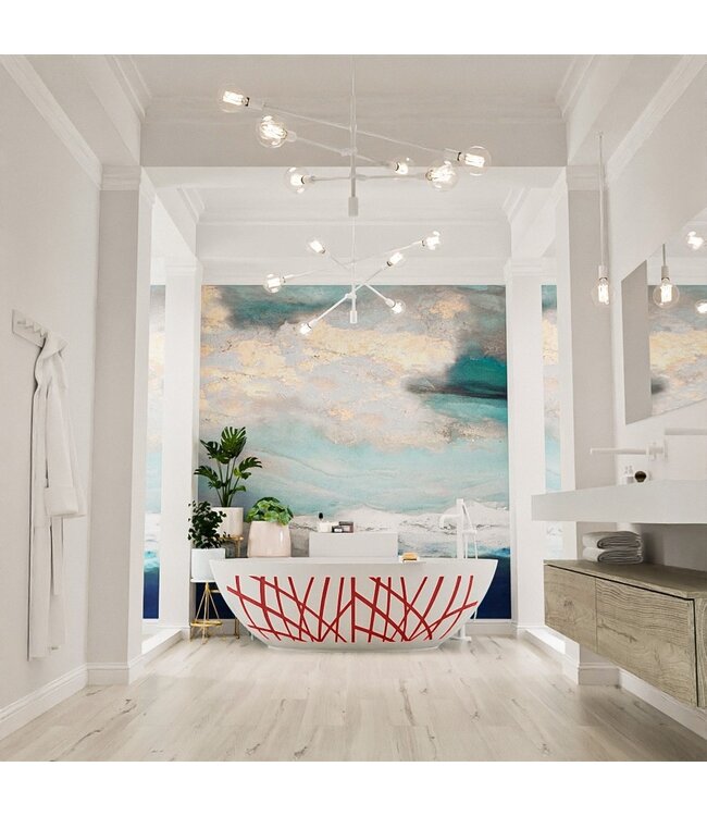 MONDIAZ Vrijstaand bad Ovaal Holm Design Fire / Talc 180x85x52cm Solid Surface