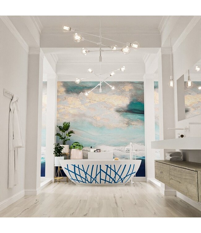 MONDIAZ Vrijstaand bad Ovaal Holm Design Jeans / Talc 180x85x52cm Solid Surface