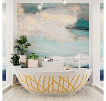 Vrijstaand bad Ovaal Holm Design Ocher / Talc 180x85x52cm Solid Surface