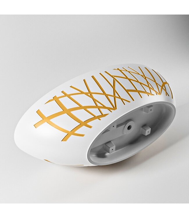 MONDIAZ Vrijstaand bad Ovaal Holm Design Ocher / Talc 180x85x52cm Solid Surface