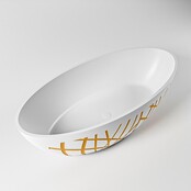 Vrijstaand bad Ovaal Holm Design Ocher / Talc 180x85x52cm Solid Surface Vrijstaand bad Ovaal Holm Design Ocher / Talc 180x85x52cm Solid Surface