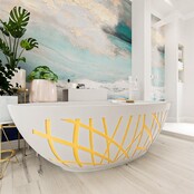 Vrijstaand bad Ovaal Holm Design Ocher / Talc 180x85x52cm Solid Surface Vrijstaand bad Ovaal Holm Design Ocher / Talc 180x85x52cm Solid Surface