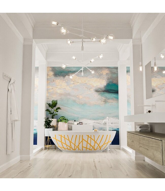 MONDIAZ Vrijstaand bad Ovaal Holm Design Ocher / Talc 180x85x52cm Solid Surface