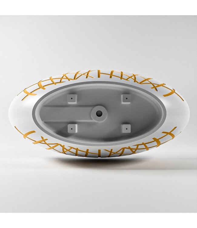 MONDIAZ Vrijstaand bad Ovaal Holm Design Ocher / Talc 180x85x52cm Solid Surface