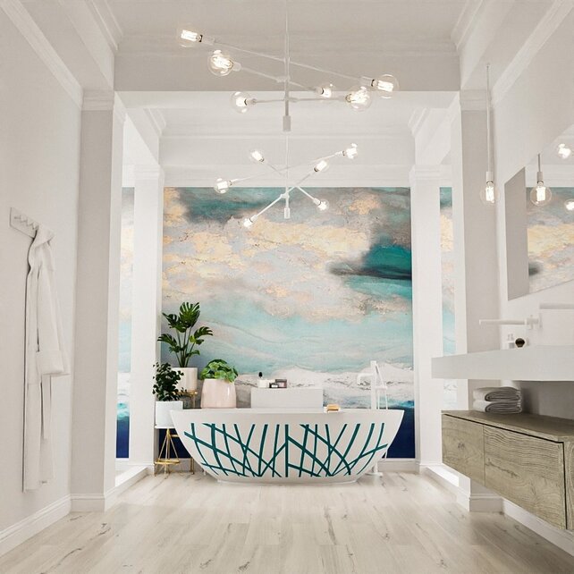 Vrijstaand bad Ovaal Holm Design Smag / Talc 180x85x52cm Solid Surface Vrijstaand bad Ovaal Holm Design Smag / Talc 180x85x52cm Solid Surface